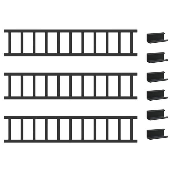 Grote foto vidaxl dak sneeuwbeugel zwart 600 x 9 x 22 cm staal tuin en terras hekken en schuttingen