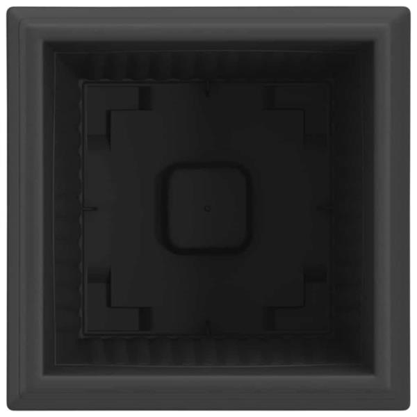 Grote foto vidaxl vierkante bloempot 6 pcs zwart 43 x 43 x 33.5 cm kunststof tuin en terras overige tuin en terras
