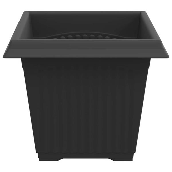 Grote foto vidaxl vierkante bloempot 6 pcs zwart 43 x 43 x 33.5 cm kunststof tuin en terras overige tuin en terras