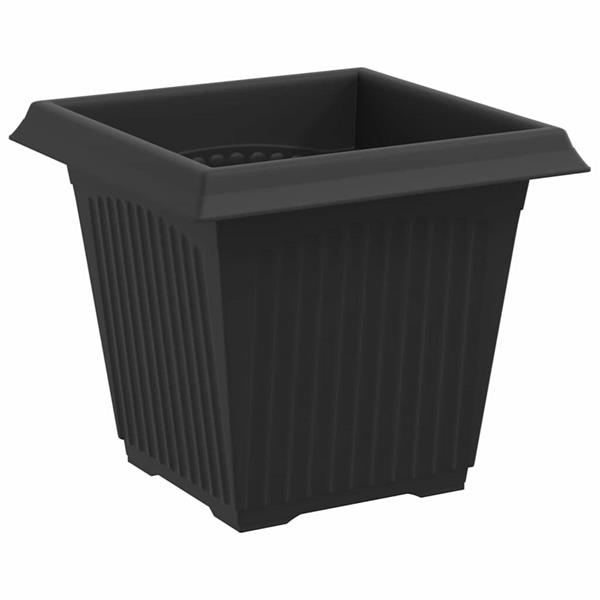Grote foto vidaxl vierkante bloempot 6 pcs zwart 43 x 43 x 33.5 cm kunststof tuin en terras overige tuin en terras