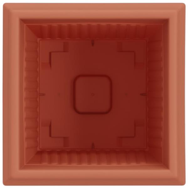 Grote foto vidaxl vierkante bloempot 6 pcs baksteenrood 43 x 43 x 33.5 cm tuin en terras overige tuin en terras