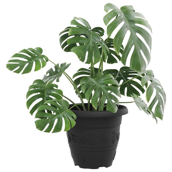 Grote foto vidaxl ronde bloempot 6 pcs zwart 26 x 21.5 cm kunststof tuin en terras overige tuin en terras