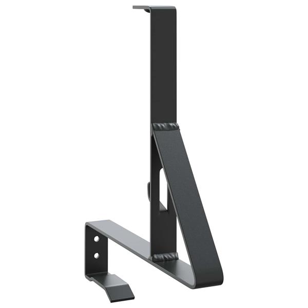 Grote foto vidaxl sneeuwbeveiligingsteun zwart 46 x 11 x 32 cm staal tuin en terras hekken en schuttingen