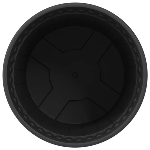 Grote foto vidaxl ronde bloempot 6 pcs zwart 19 x 16 cm kunststof tuin en terras overige tuin en terras