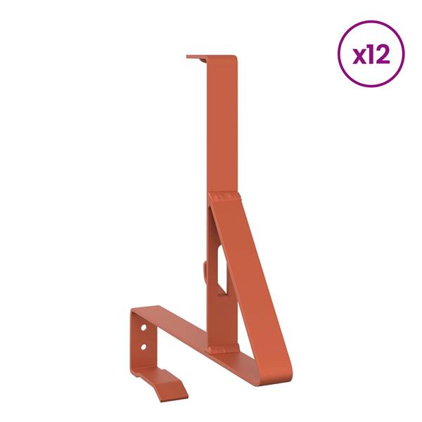 Grote foto vidaxl sneeuwbeveiligingsteun rood 46 x 11 x 32 cm staal tuin en terras hekken en schuttingen