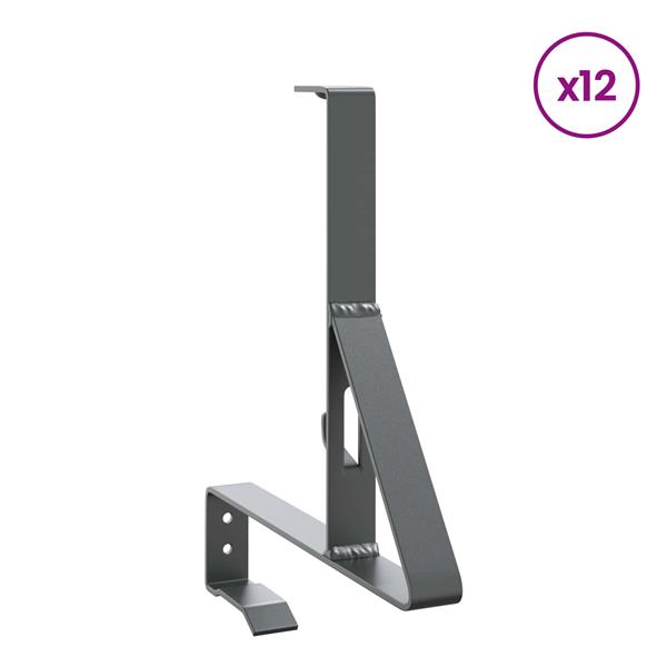 Grote foto vidaxl sneeuwbeveiligingsteun antraciet 46 x 11 x 32 cm staal tuin en terras hekken en schuttingen