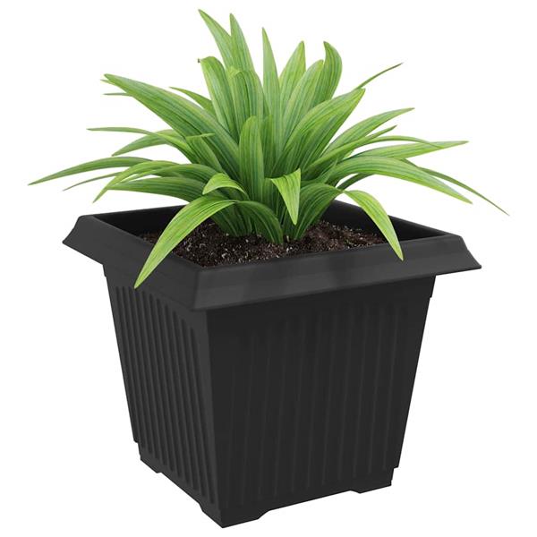 Grote foto vidaxl vierkante bloempot 24 pcs zwart 43 x 43 x 33.5 cm kunststof tuin en terras overige tuin en terras