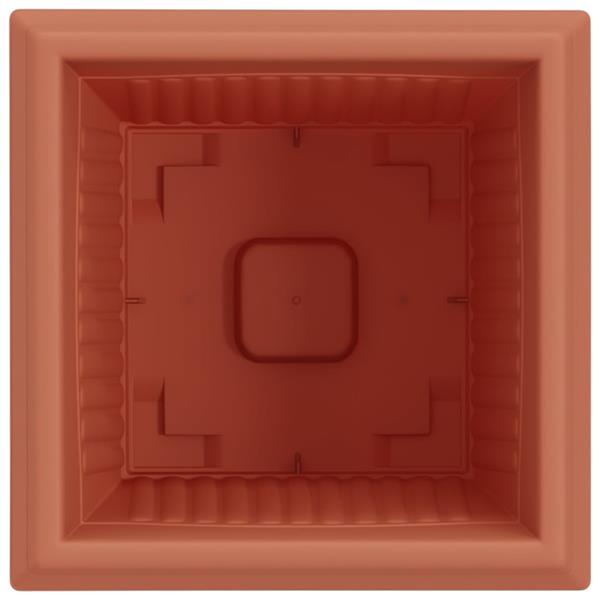 Grote foto vidaxl vierkante bloempot 24 pcs baksteenrood 43 x 43 x 33.5 cm tuin en terras overige tuin en terras