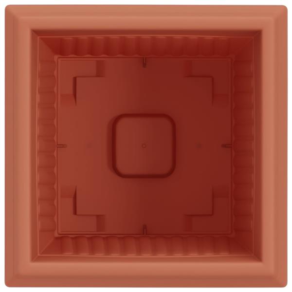 Grote foto vidaxl vierkante bloempot 24 pcs baksteenrood 43 x 43 x 33.5 cm tuin en terras overige tuin en terras