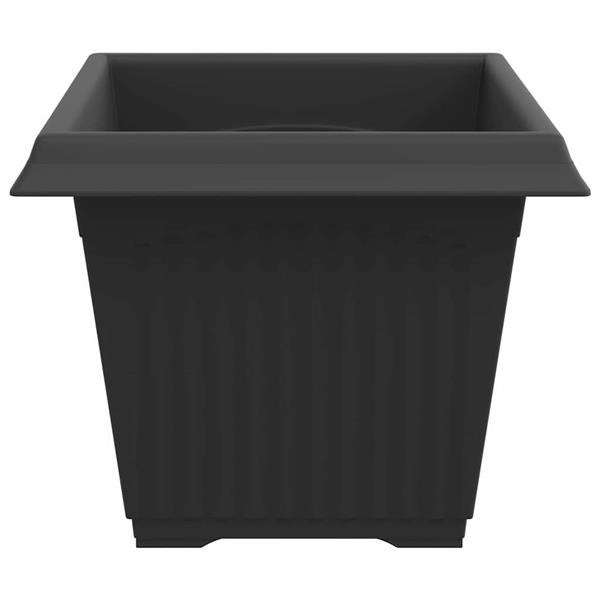 Grote foto vidaxl vierkante bloempot 6 pcs zwart 43 x 43 x 33.5 cm kunststof tuin en terras overige tuin en terras