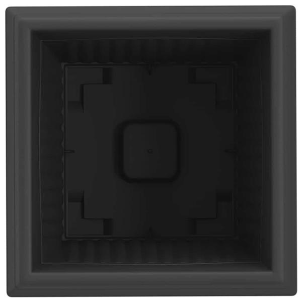 Grote foto vidaxl vierkante bloempot 6 pcs zwart 43 x 43 x 33.5 cm kunststof tuin en terras overige tuin en terras