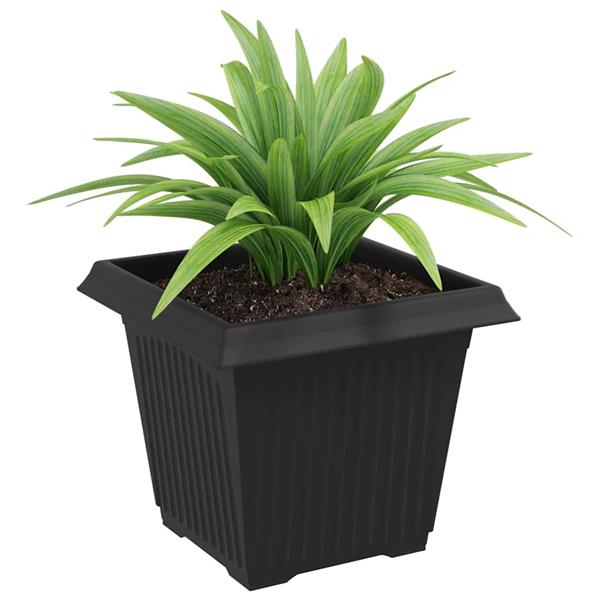 Grote foto vidaxl vierkante bloempot 6 pcs zwart 43 x 43 x 33.5 cm kunststof tuin en terras overige tuin en terras