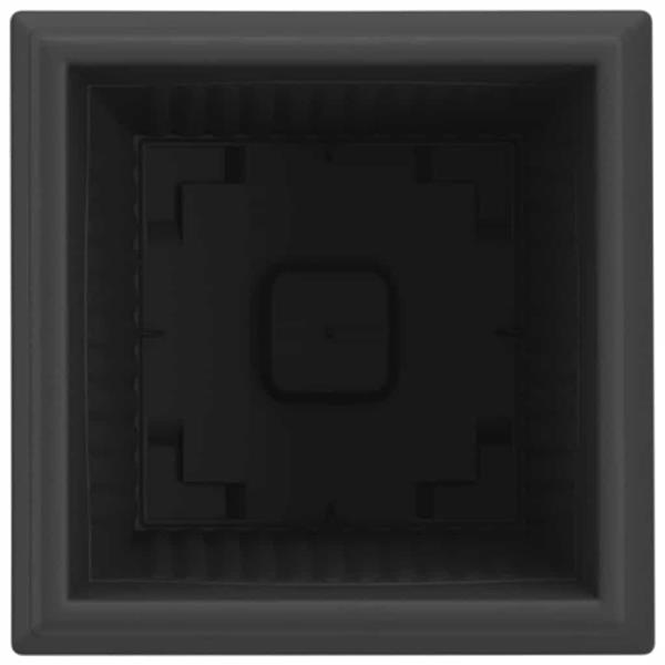 Grote foto vidaxl vierkante bloempot 6 pcs zwart 43 x 43 x 33.5 cm kunststof tuin en terras overige tuin en terras