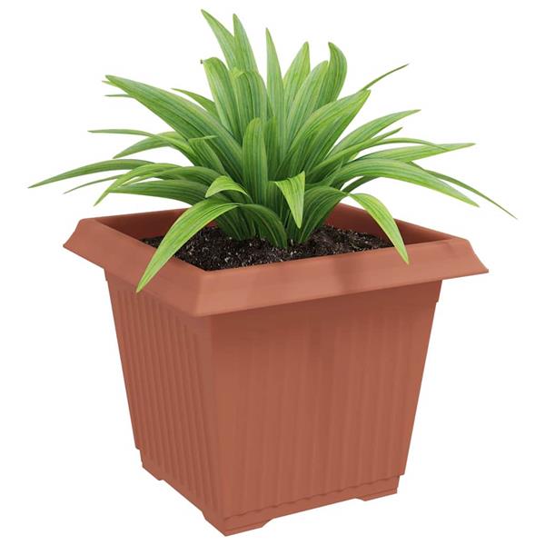 Grote foto vidaxl vierkante bloempot 6 pcs baksteenrood 43 x 43 x 33.5 cm tuin en terras overige tuin en terras