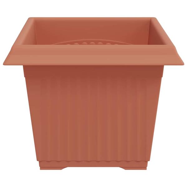 Grote foto vidaxl vierkante bloempot 6 pcs baksteenrood 43 x 43 x 33.5 cm tuin en terras overige tuin en terras