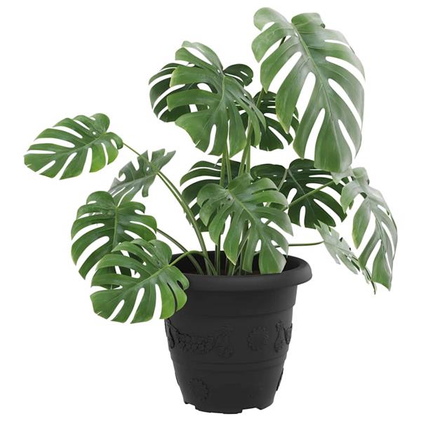 Grote foto vidaxl ronde bloempot 6 pcs zwart 26 x 21.5 cm kunststof tuin en terras overige tuin en terras