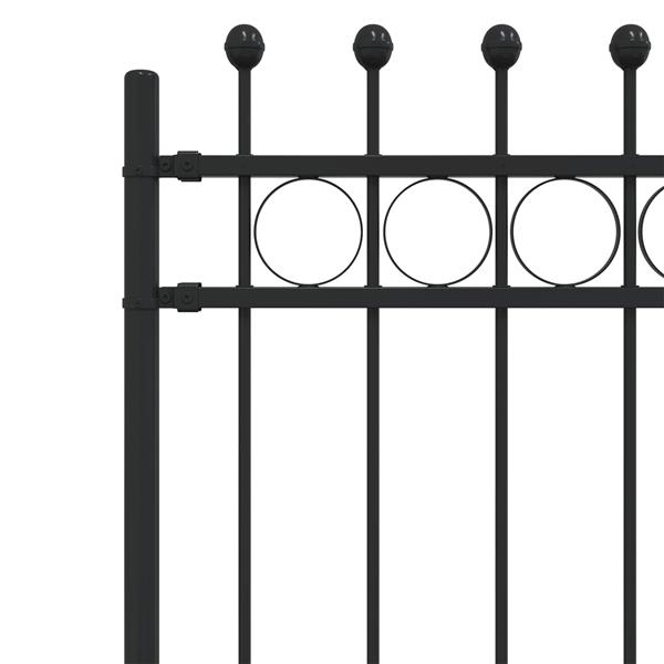 Grote foto vidaxl ringhek zwart 200 x 130 cm gepoedercoat staal tuin en terras hekken en schuttingen