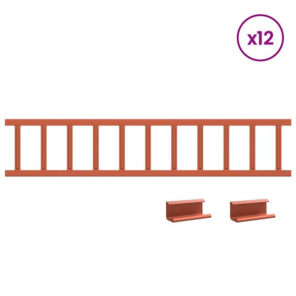 Grote foto vidaxl dak sneeuwbeugel rood 600 x 9 x 22 cm staal tuin en terras hekken en schuttingen