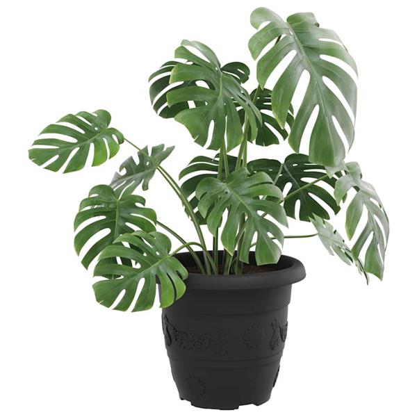 Grote foto vidaxl ronde bloempot 24 pcs zwart 26 x 21.5 cm kunststof tuin en terras overige tuin en terras