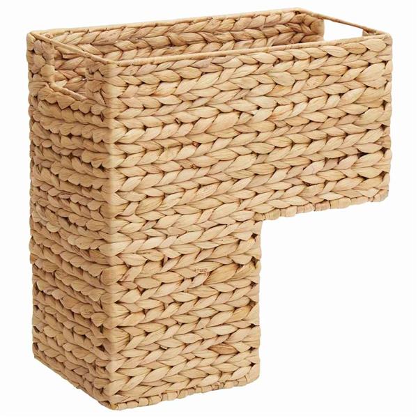 Grote foto vidaxl trapmand met opslag naturel 38 x 20 x 40 cm waterhyacint doe het zelf en verbouw materialen en producten