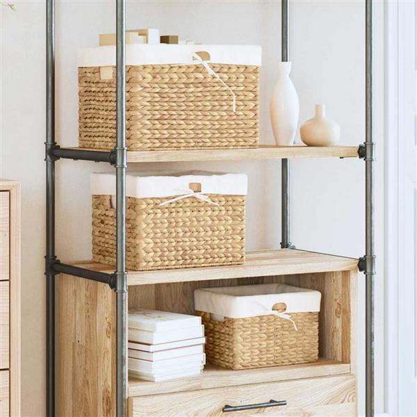 Grote foto vidaxl opslagmanden 3 pcs naturel 35 x 30 x 25 cm waterhyacint doe het zelf en verbouw materialen en producten