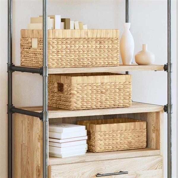 Grote foto vidaxl opslagmanden 3 pcs naturel 40 x 30 x 18 cm waterhyacint doe het zelf en verbouw materialen en producten