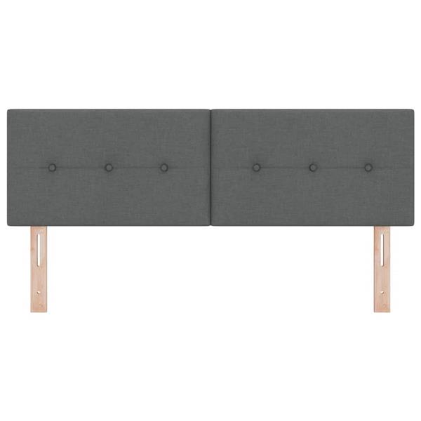 Grote foto vidaxl hoofdbord met hoofdeinde donkergrijs 144 cm nep leer antiek en kunst stoelen en banken