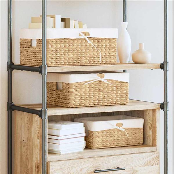 Grote foto vidaxl opslagmanden 3 pcs naturel 40 x 30 x 18 cm waterhyacint doe het zelf en verbouw materialen en producten