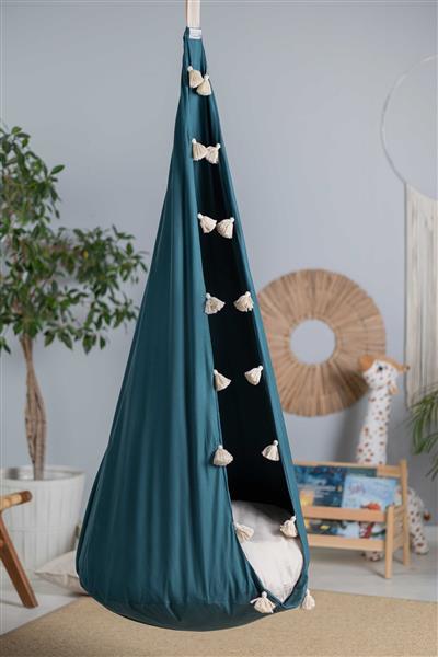 Grote foto hangnest schommel emerald frill kinderhangnest cocon emerald frill kinderen en baby overige
