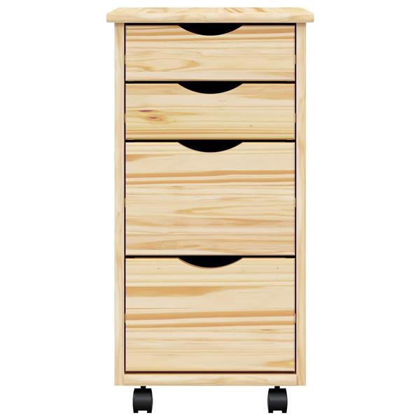 Grote foto vidaxl rolkast met bureau moss heldere vernis 34 x 39 x 65 5 cm huis en inrichting overige