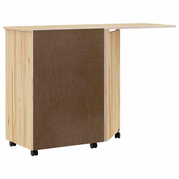 Grote foto vidaxl rolkast met bureau moss heldere vernis 105 5 x 39 x 74 5 cm huis en inrichting overige