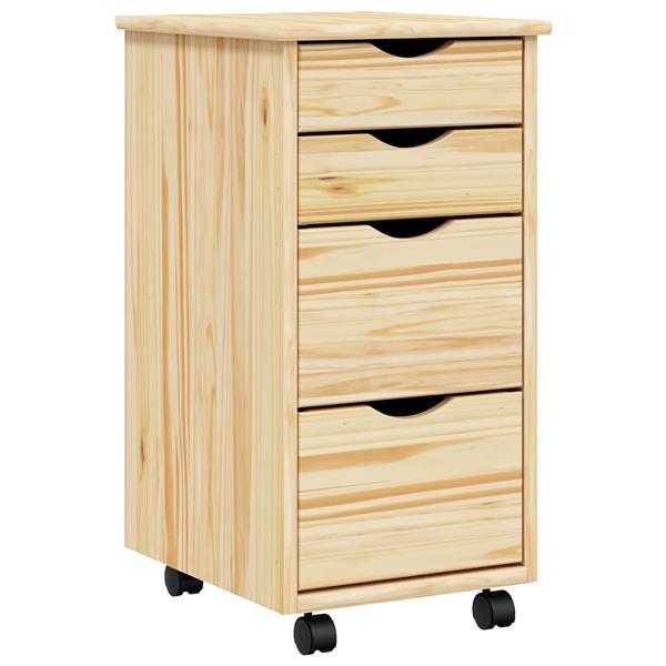Grote foto vidaxl rolkast met bureau moss heldere vernis 34 x 39 x 65 5 cm huis en inrichting overige