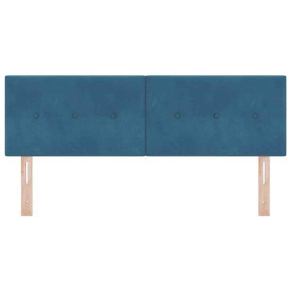 Grote foto vidaxl hoofdbord met hoofdeinde donkerblauw 144 cm nep leer antiek en kunst stoelen en banken