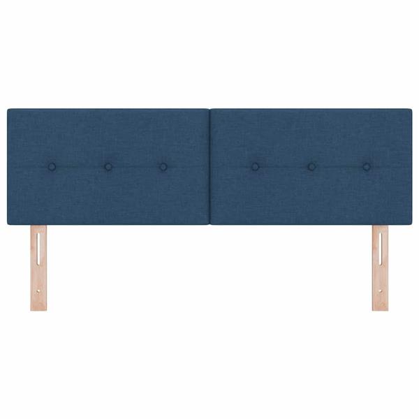 Grote foto vidaxl hoofdbord met hoofdeinde blauw 144 cm nep leer antiek en kunst stoelen en banken