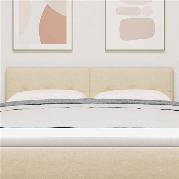 Grote foto vidaxl hoofdbord met hoofdeinde cr me 160 cm nep leer antiek en kunst stoelen en banken