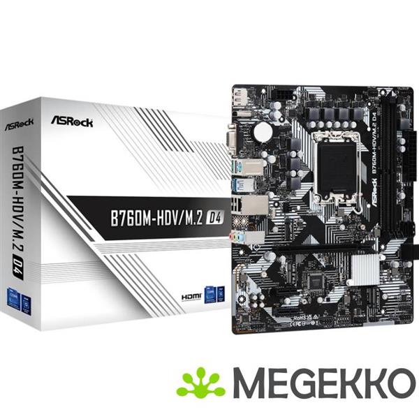 Grote foto asrock b760m hdv m.2 d4 computers en software moederborden