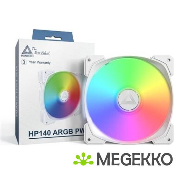 Grote foto montech hp140 pwm argb 140mm wit computers en software overige computers en software