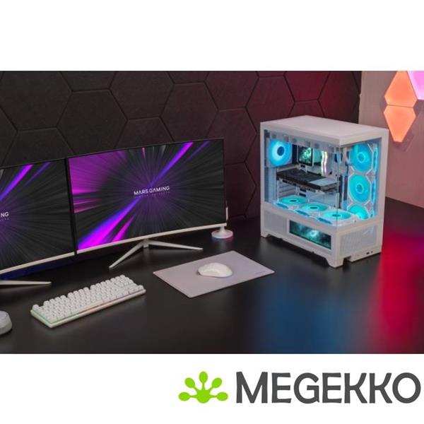 Grote foto mars gaming mc lcdx midi tower wit computers en software behuizingen en kasten