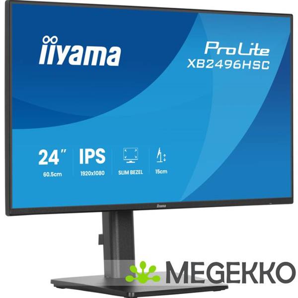 Grote foto iiyama prolite xb2496hsc b1 24 full hd 144hz ips usb c monitor computers en software overige computers en software