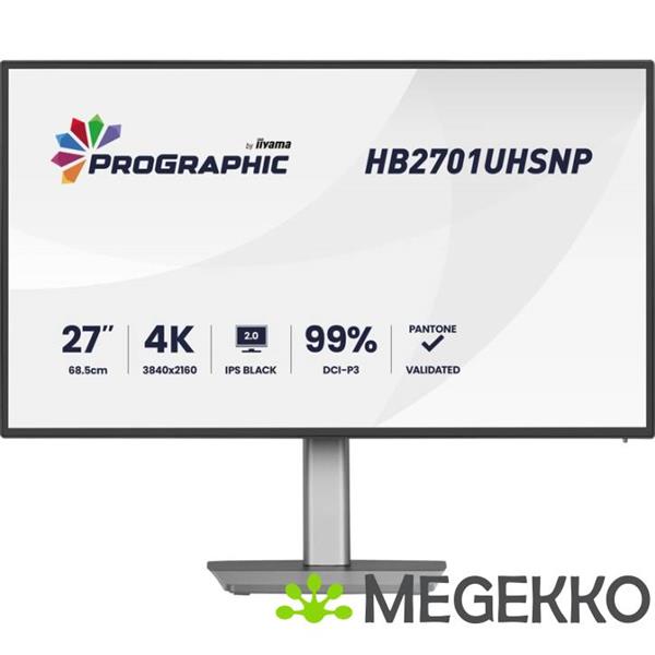 Grote foto iiyama prographic hb2701uhsnp b1 27 4k ultra hd ips black monitor computers en software overige computers en software