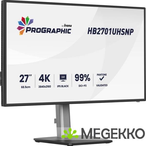Grote foto iiyama prographic hb2701uhsnp b1 27 4k ultra hd ips black monitor computers en software overige computers en software