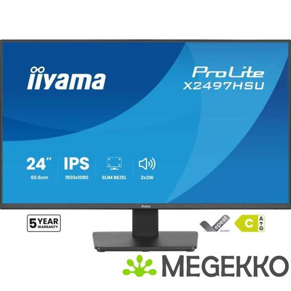 Grote foto iiyama prolite x2497hsu b1 24 full hd ips monitor computers en software overige computers en software