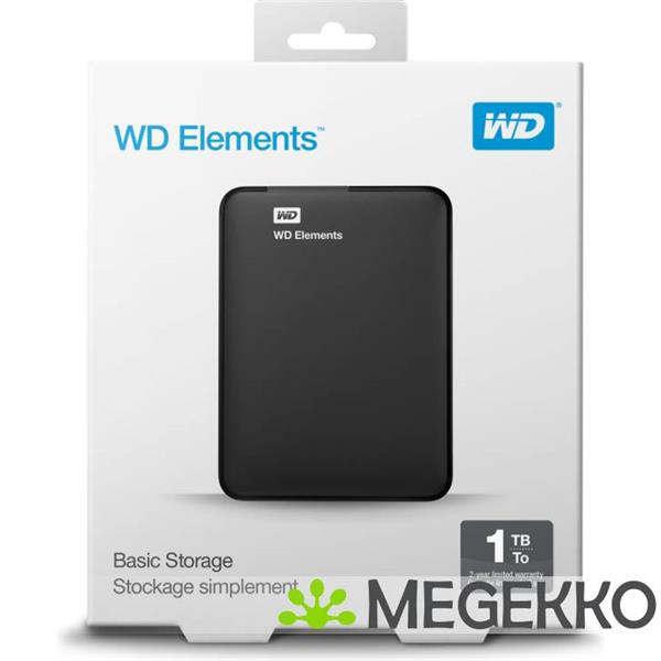 Grote foto western digital elements portable 1tb zwart computers en software harde schijven