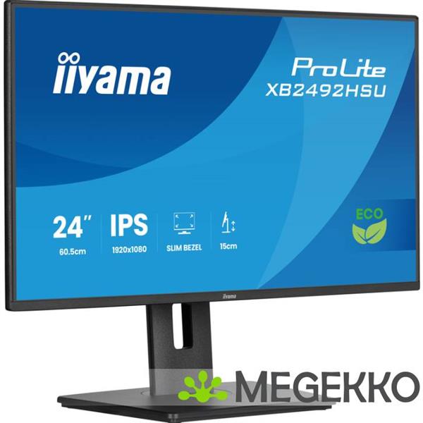 Grote foto iiyama prolite xb2492hsu b1 24 full hd ips monitor computers en software overige computers en software