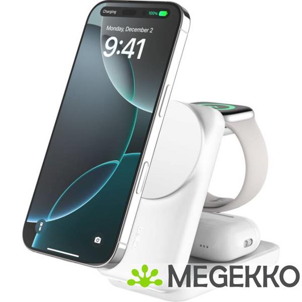 Grote foto belkin ultracharge 25w qi2 3in1 magnetic charger eu white square binnen audio tv en foto algemeen