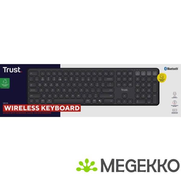 Grote foto trust vaiya toetsenbord draadloos zwart azerty belgisch computers en software toetsenborden