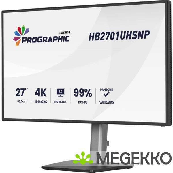 Grote foto iiyama prographic hb2701uhsnp b1 27 4k ultra hd ips black monitor computers en software overige computers en software