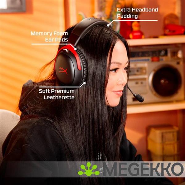Grote foto hyperx cloud iii s draadloze zwart rode gaming headset audio tv en foto koptelefoons