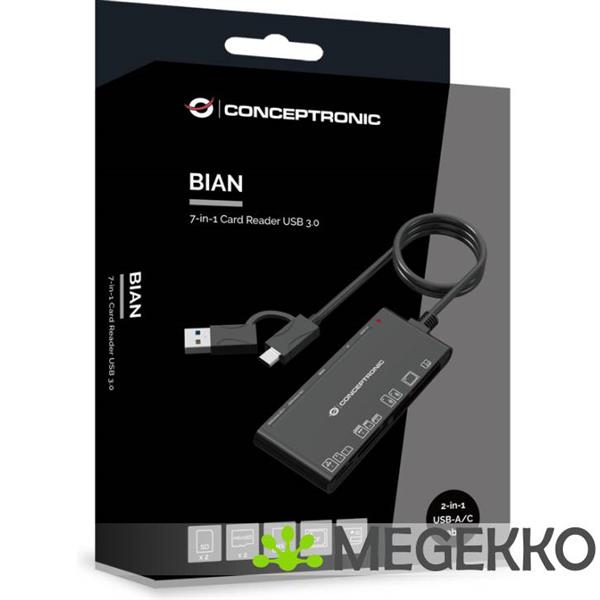 Grote foto conceptronic bian10b geheugenkaartlezer usb 3.2 gen 1 3.1 gen 1 type a type c zwart computers en software netwerkkaarten routers en switches