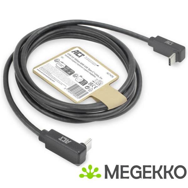 Grote foto act usb 3.0 10gbps 60w usb type c haaks verticaal usb type c haaks verticaal 2m computers en software overige computers en software